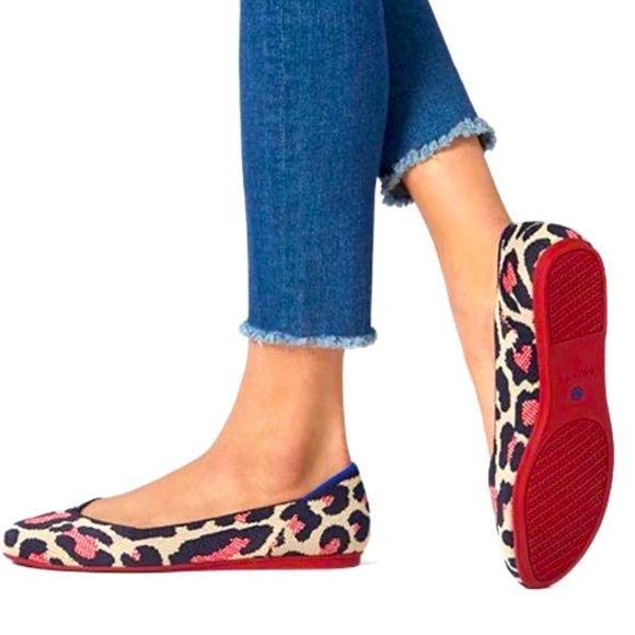 Rothy's Shoes - Rothys the flat red cat size 10.5 woman round toe flat shoes GUC Animal print